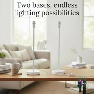 Set of‎ 2 IKEA STRÅLA Table Lamp Bases – White Scandinavian Lighting